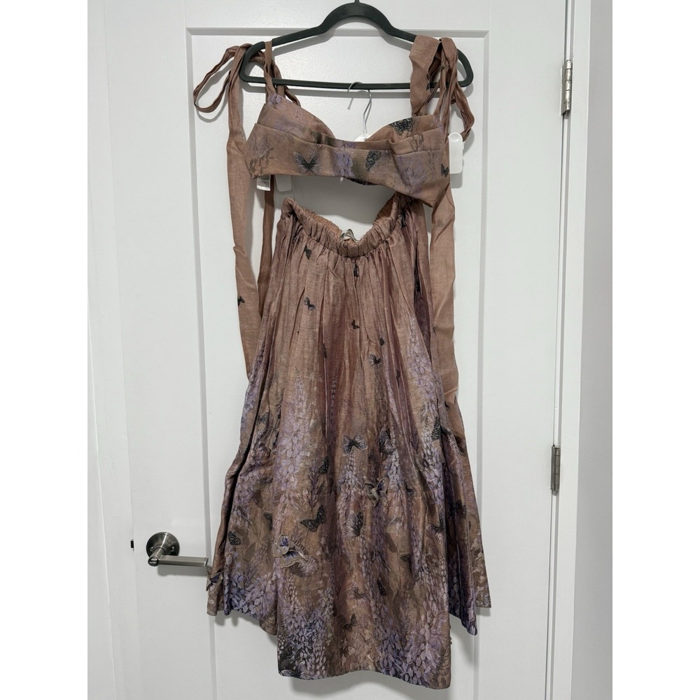 Zimmermann Luminous Linen Silk Bralette and Skirt Set 2, US 4/6 - Picture 2 of 15